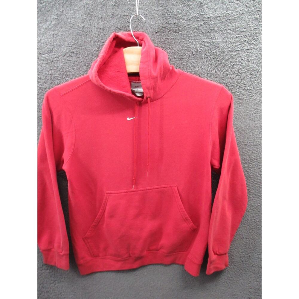Vintage NIKE Center Swooth Men's Medium Grey Tag Red Hoodie Sweatshirt